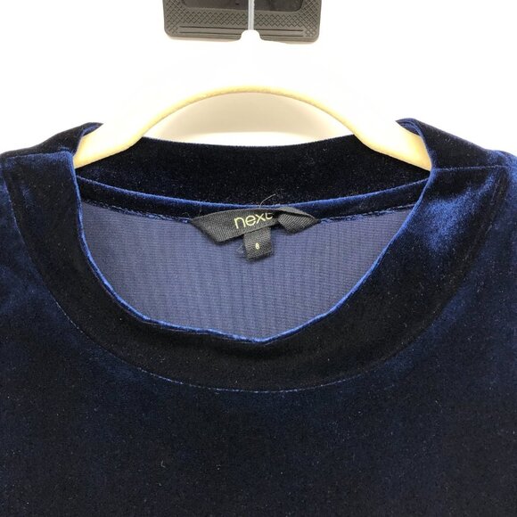Next Apparel Royal Blue Long Sleeve Velvet Sweatshirt A La Belle Etoile size M - Picture 7 of 15